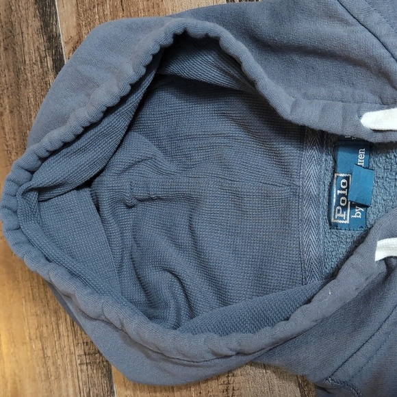 Vintage Polo Ralph Lauren Zip Up Fleece Hoodie Size Large-Tall Sun Fade Dye - Picture 4 of 11